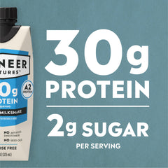 Pioneer Pastures vanilla A2 milkshake 12-pack on shelf