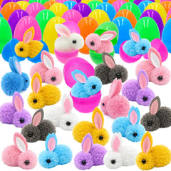 PIONJOY plush bunny in a red Easter egg, ideal for gifting and party favors.