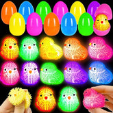 PIONJOY 12-pack Easter eggs featuring LED chick puffer balls for egg hunts