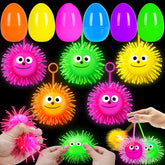 PIONJOY jumbo Easter egg with pink LED puffer ball for playful Easter decorations.