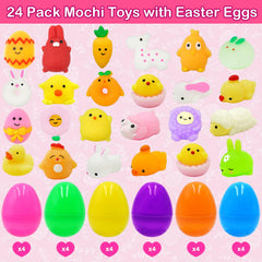 PIONJOY mochi squishy toys in assorted shapes for stress-relief and play.