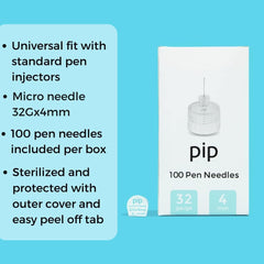 Pip needles show universal compatibility across Lantus, Victoza, and Ozempic pens.