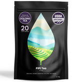 PiPi Tea Organic Oolong tea bags packaging highlights premium whole leaf quality.
