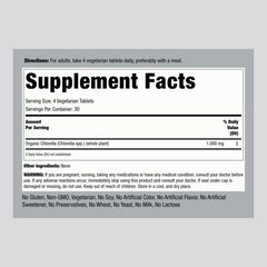 Piping Rock Chlorella tablets close-up, compact daily capsules for easy use.