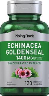 Piping Rock Echinacea Goldenseal capsules bottle for daily wellness exploration.