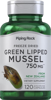 Piping Rock Green Lipped Mussel bottle front with premium NZ-sourced capsules.