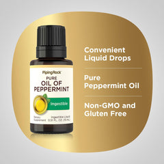 Piping Rock Peppermint Oil glass bottle ready for everyday use.