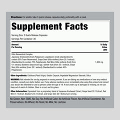 Piping Rock Resveratrol Complex bottle back displays Non-GMO Gluten Free labeling