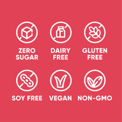 Pirq ingredients list close-up showing 25 superfoods and allergen-free formula.
