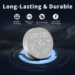 PKCELL LR1130 battery inside a thermometer delivering steady readings