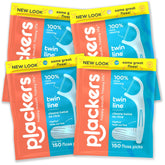 Plackers Twin-Line flossers with dual-action design for easier between-teeth cleaning.