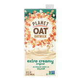 Planet Oat Oatmilk Extra Creamy bottle for dairy-free coffee and cereal.