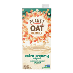 Planet Oat Oatmilk Extra Creamy bottle for dairy-free coffee and cereal.