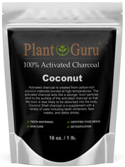 Plant Guru activated charcoal coconut packaging in a jar for easy use
