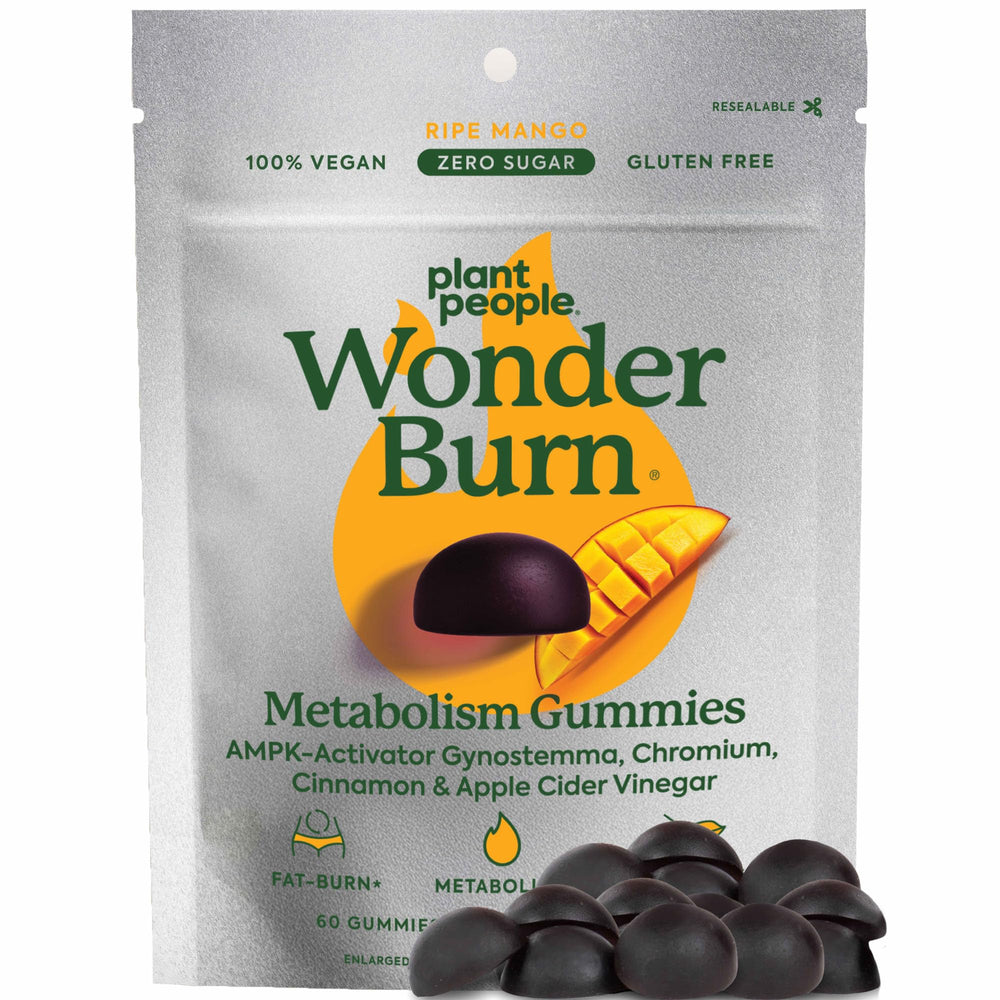 Plant People WonderBurn bottle front shows zero sugar formula for daily balance
