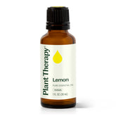 Plant Therapy Lemon essential oil in diffuser bottle for bright, uplifting spaces.