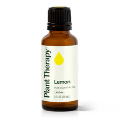 Plant Therapy Lemon essential oil in diffuser bottle for bright, uplifting spaces.