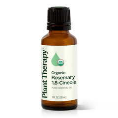 Plant Therapy rosemary oil bottle with clear label for pure aroma and convenience.