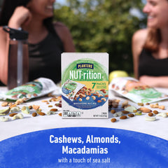 PLANTERS Nut-Rition sea-salted roasted nuts arrangement in bright setting.