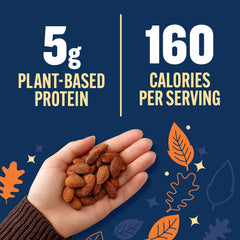 Planters Pumpkin Spice Almonds sea-salt brown-sugar shot emphasizes balance.