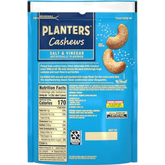 Planters Salt & Vinegar cashews snack pack ready for parties and gatherings.