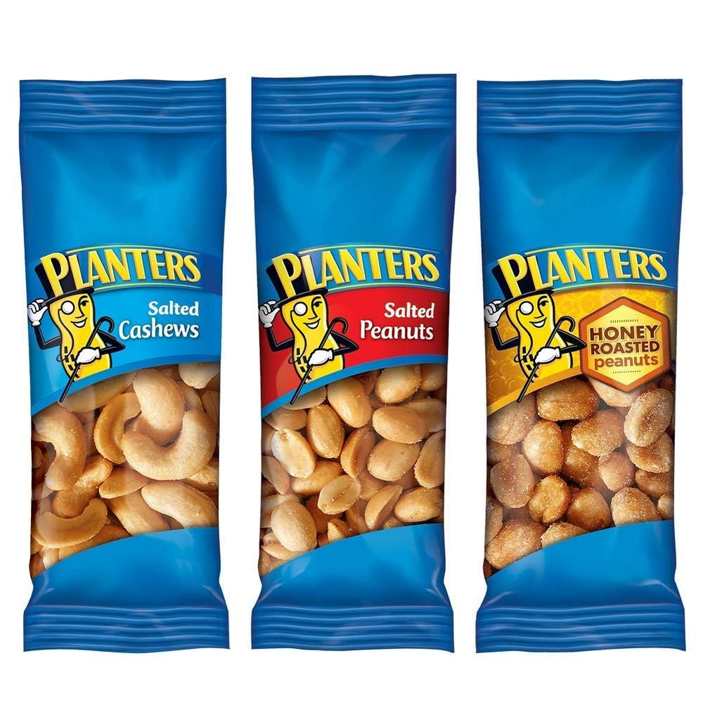 PLANTERS Variety Pack salted cashews for quick lunchbox snacks.