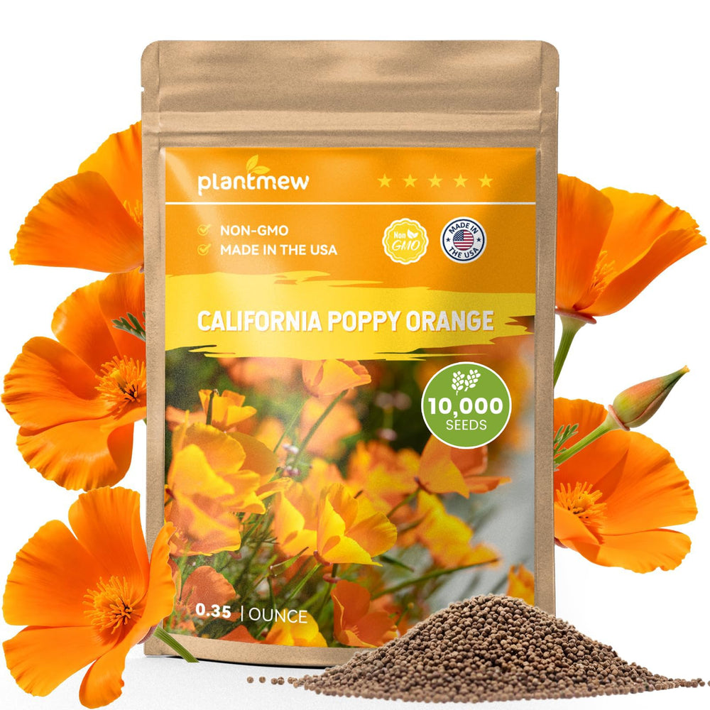 PlantMew California poppy seeds bulk ready for large-area sowing.
