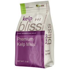 Plantonix Kelp Meal bag open reveals natural soil nutrition from sea kelp to support growth