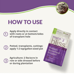 Plantonix Myco Bliss jar highlights 1000 propagules per gram for strong inoculation