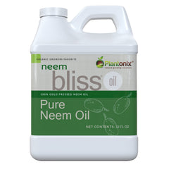 Plantonix Neem Bliss 32oz bottle displaying pure neem oil for skin nourishment.