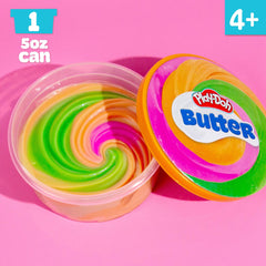 Play-Doh Scented Butter Slime orange closeup shows vibrant color swirl for mixing ideas.