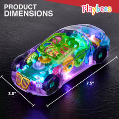 Playbees transparent gear inside view showing moving gears sparking mechanical interest.