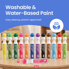 Playkidiz Darice dot markers squeeze-bottle design closeup for less mess.