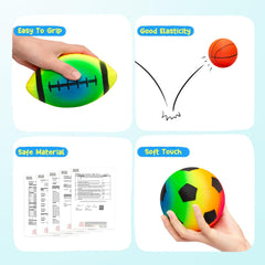 PlayZap 5-inch rainbow basketball image: easy tracking for young players.
