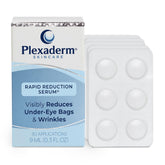 Plexaderm Rapid Reduction Serum bottle ready for easy at-home use with visible smoothing