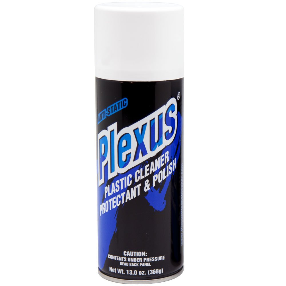 Plexus Plastic Cleaner, Protectant and Polish on a plastic surface for a glossy, protected finish