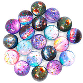 Pllieay space bouncy ball 32mm with galaxy design for party favors and prize bags