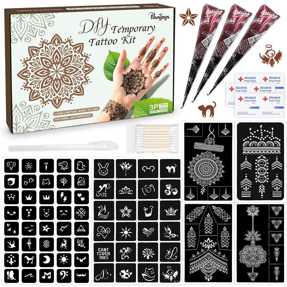 PllusJoys brown tattoo cones for natural, long-lasting body art