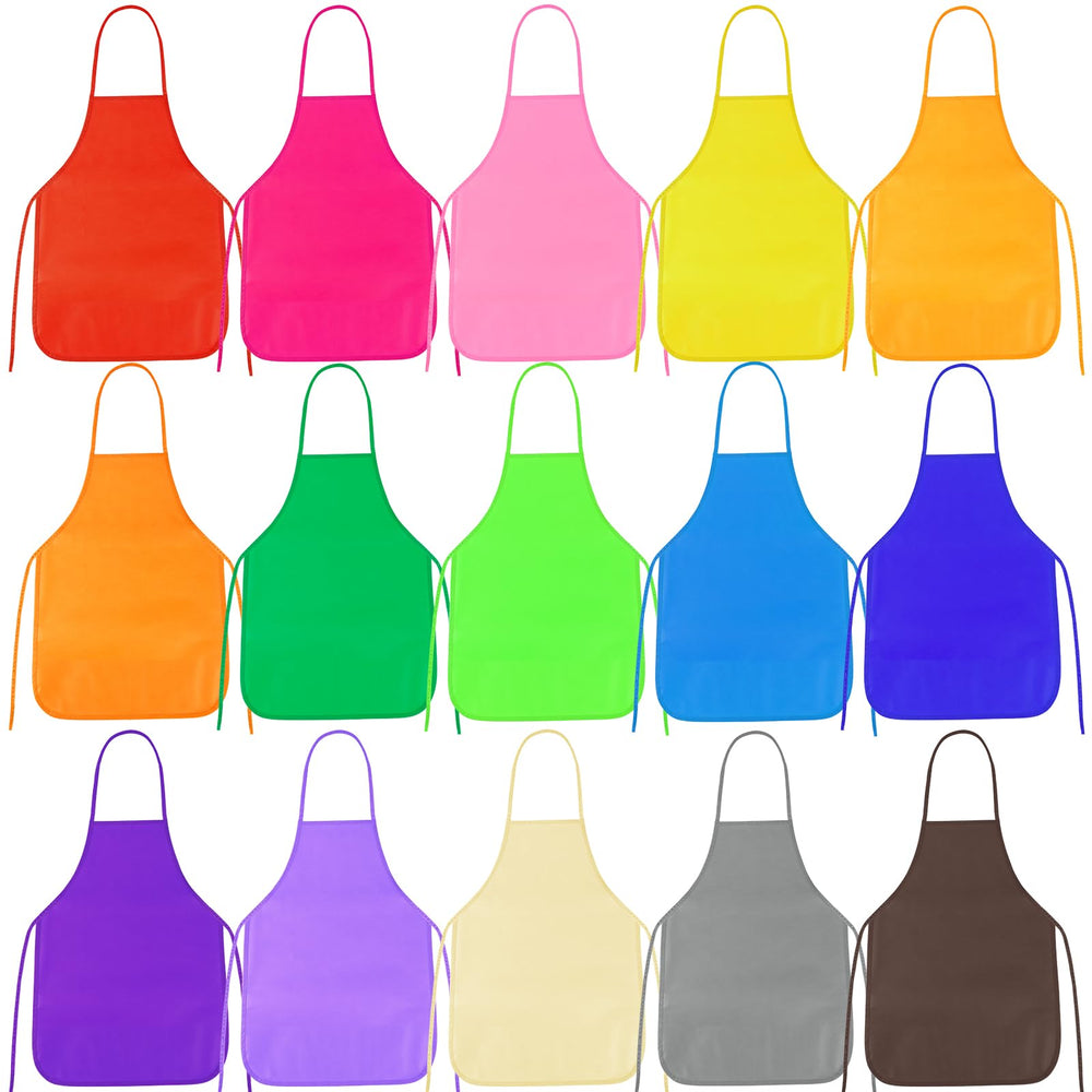 PLULON 8-piece kids aprons in bright colors protect clothing during crafts