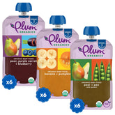 Plum Organics pear-purple-carrot-blueberry pouch for on-the-go feeding