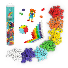 PLUS PLUS 240-piece rainbow blocks in a tube for open-ended play
