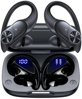 PocBuds black over-ear design close-up for everyday listening comfort
