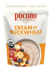 Pocono Cream of Buckwheat Cereal 13 oz pack; organic gluten-free breakfast staple.