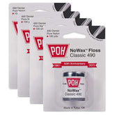 POH Dental Floss Unwaxed 100-yard pack, smooth multi-filament nylon for thorough cleaning.