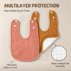 POIKSHARK bib back view highlighting plush Velboa dots for comfort.