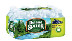 Poland Spring half pint water bottles, 12-pack, ideal for on-the-go hydration.