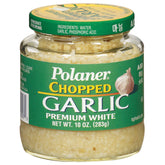 Polaner Premium White Chopped Garlic jar ready for quick meals.