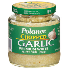 Polaner Premium White Chopped Garlic jar ready for quick meals.