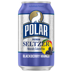 Polar Seltzer Blackberry Mango 18-pack emphasizes value and party-ready hydration for gatherings.