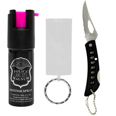 Police Magnum Mini Pepper Spray pink canister for discreet personal protection on the go